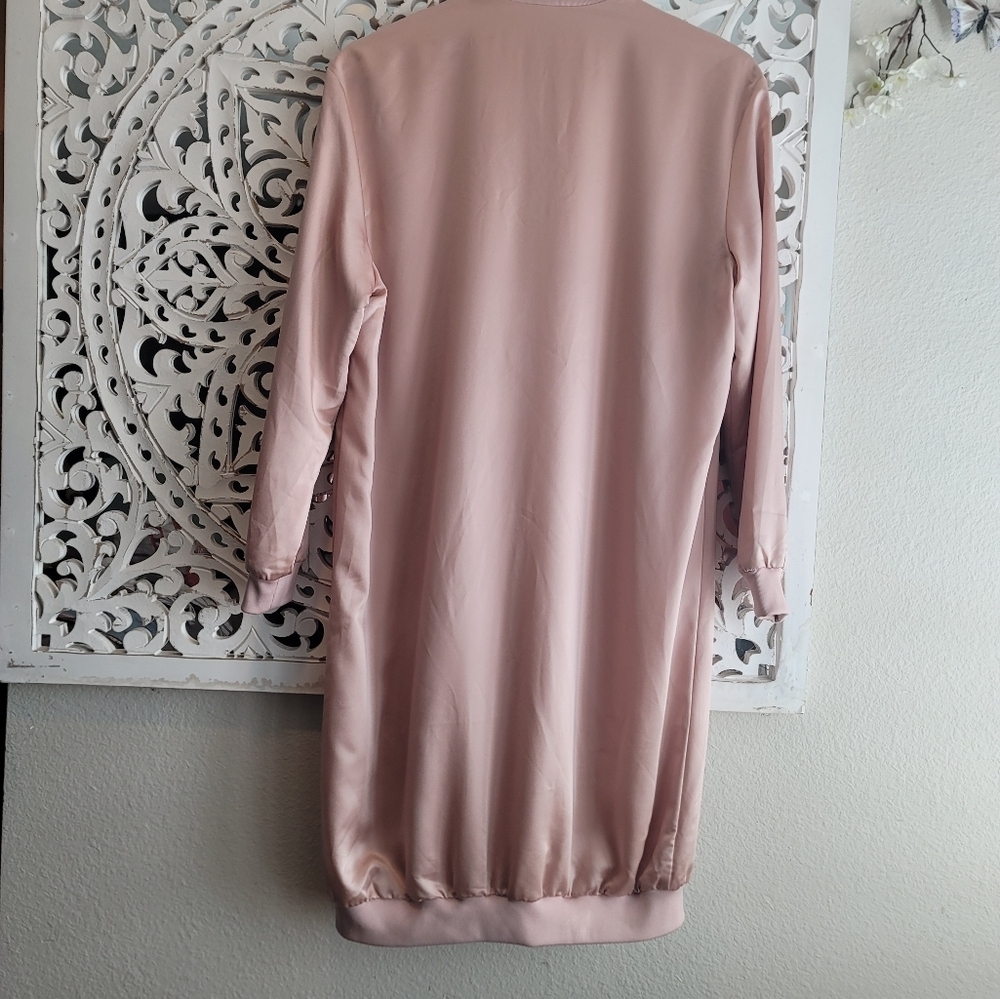 DAYA BY ZENDAYA ELEGANT SATIN DRESS/JACKET IN  SOFT PINK WOMENS SIZE SMALL - Picture 9 of 16